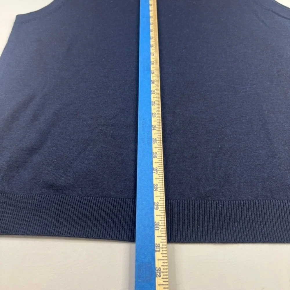Turnbury Sweater Vest Mens 2X Tall‎ Navy Blue Extra Fine Merino Wool V-Neck